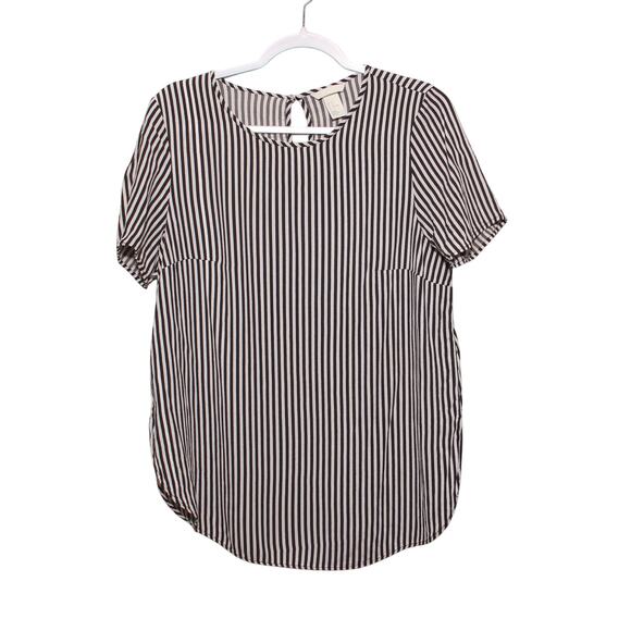 H&M Striped Short Sleeve Top Size 14 - Picture 1 of 8